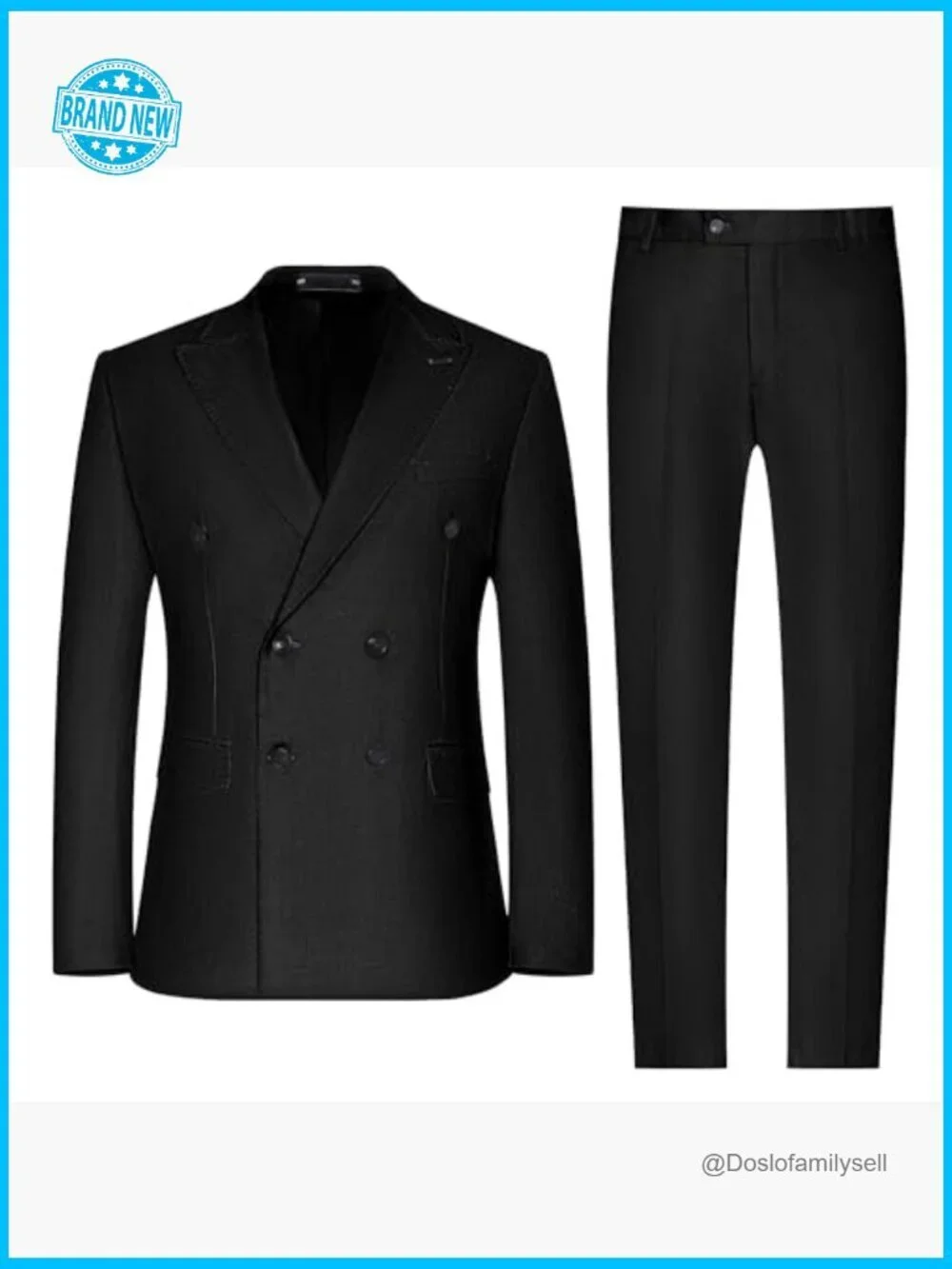 Double Breasted Suit Slim Fit Classic Elegant Formal Wedding Prom Set